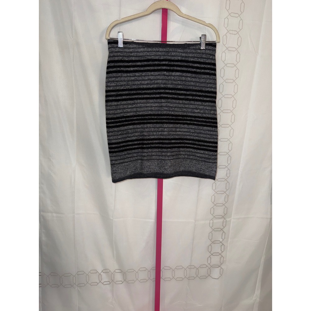 Toad & Co Womens M Gray Black Stripe Knit Pencil Skirt